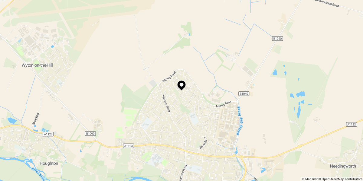 Approximate location of Degas Drive, St. Ives, PE27 3ED